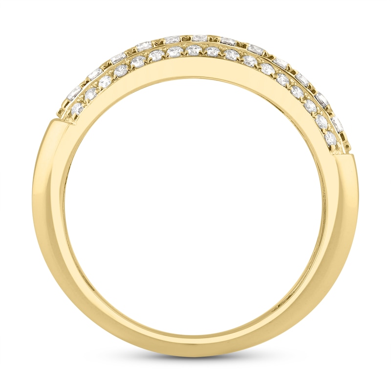 Main Image 3 of 1.50 CT. T.W. Certified Lab-Grown Diamond Multi-Row Anniversary Band in 10K Gold (F/VS2)
