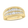 Thumbnail Image 1 of 1.25 CT. T.W. Certified Lab-Grown Diamond Graduated Double Row Anniversary Band in 10K Gold (F/VS2)