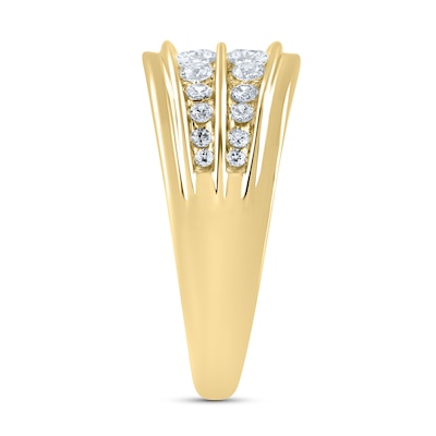 1.25 CT. T.W. Certified Lab-Created Diamond Graduated Double Row Anniversary Band in 10K Gold (F/VS2)