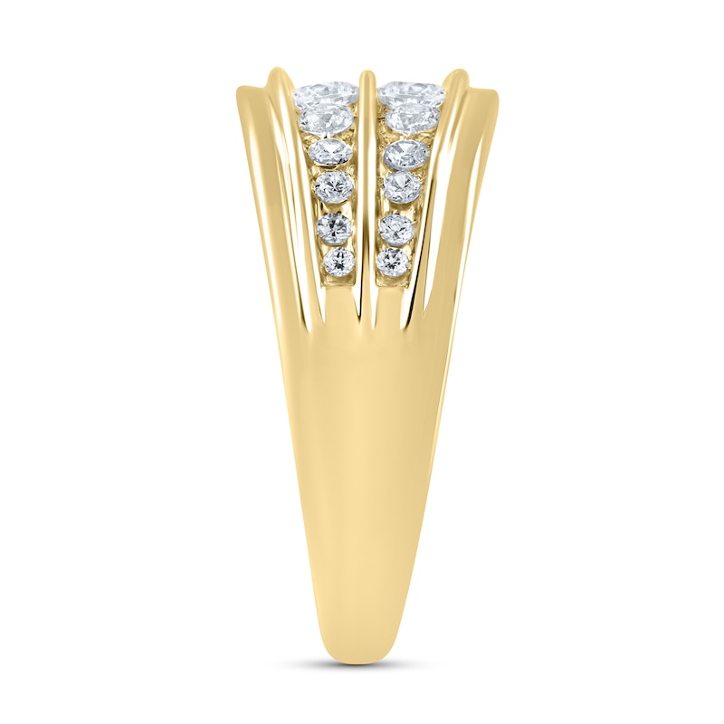 Main Image 2 of 1.25 CT. T.W. Certified Lab-Grown Diamond Graduated Double Row Anniversary Band in 10K Gold (F/VS2)