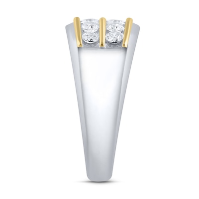 1.00 CT. T.W. Certified Lab-Created Diamond Double Row Anniversary Band in 10K Two-Tone Gold (F/VS2)