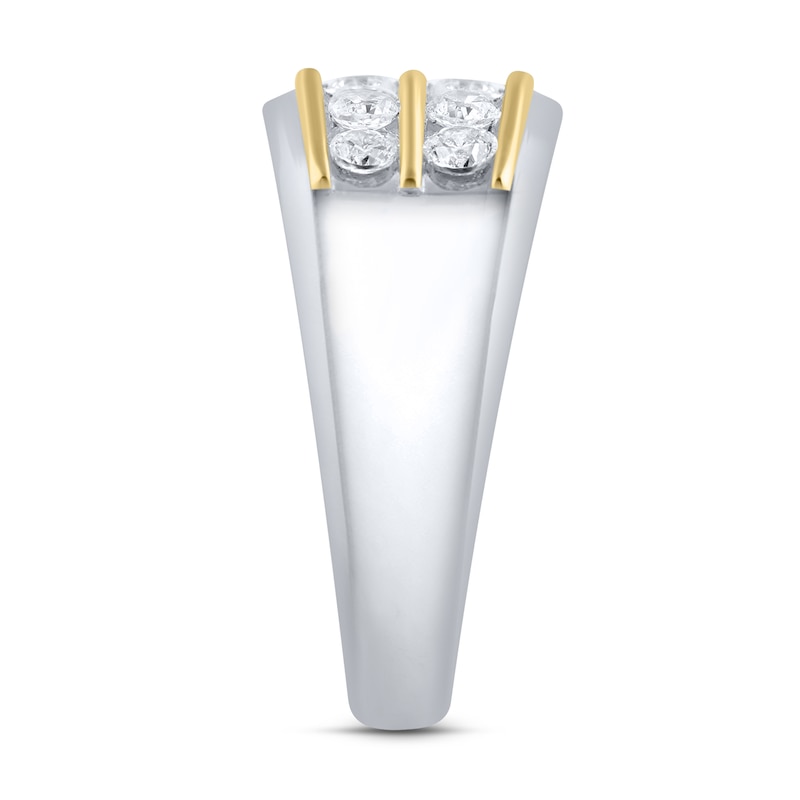 Main Image 2 of 1.00 CT. T.W. Certified Lab-Grown Diamond Double Row Anniversary Band in 10K Two-Tone Gold (F/VS2)