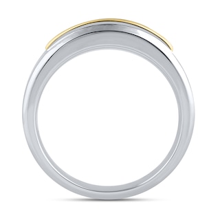 1.00 CT. T.W. Certified Lab-Created Diamond Double Row Anniversary Band in 10K Two-Tone Gold (F/VS2)