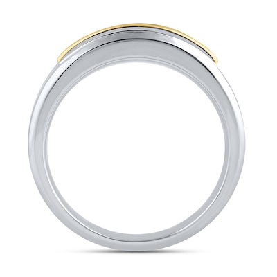 1.00 CT. T.W. Certified Lab-Created Diamond Double Row Anniversary Band in 10K Two-Tone Gold (F/VS2)