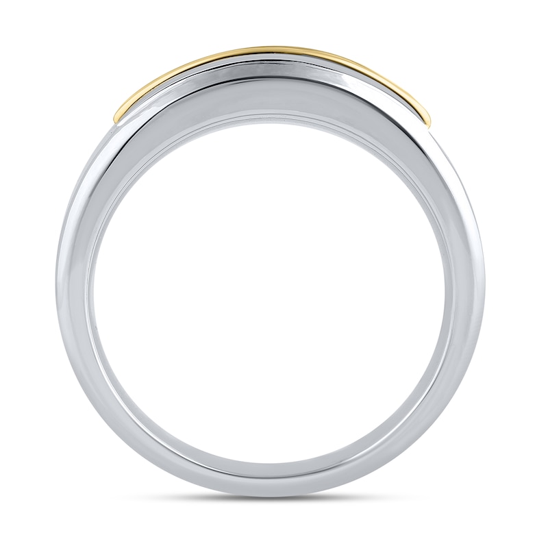 Main Image 3 of 1.00 CT. T.W. Certified Lab-Grown Diamond Double Row Anniversary Band in 10K Two-Tone Gold (F/VS2)