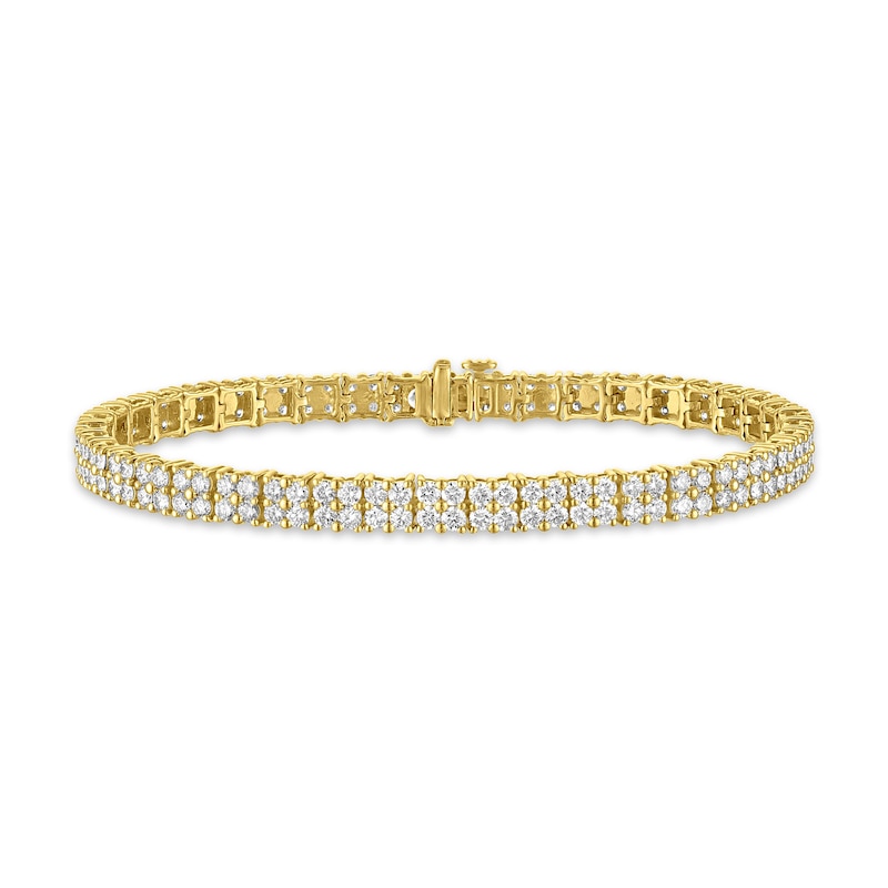 5.95 CT. T.W. Certified Lab-Grown Diamond Double Row Tennis Bracelet in 10K Gold (F/VS2)