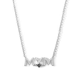 0.115 CT. T.W. Black and White Diamond Hockey Mom Necklace in Sterling Silver
