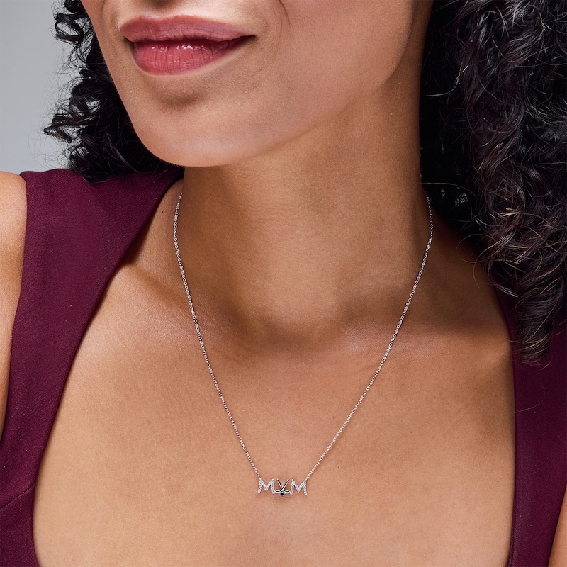 Main Image 2 of 0.115 CT. T.W. Black and White Diamond Hockey Mom Necklace in Sterling Silver