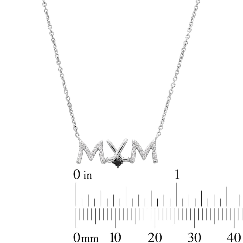 0.115 CT. T.W. Black and White Diamond Hockey Mom Necklace in Sterling Silver