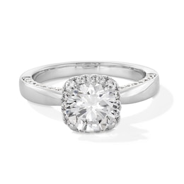 2.00 CT. T.W. Certified Lab-Grown Diamond Cushion Frame Engagement Ring in 14K White Gold (F/VS2)