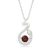 Thumbnail Image 1 of Unstoppable Love™ 4.5mm Garnet and White Lab-Created Sapphire Snake Pendant in Sterling Silver