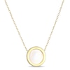 Thumbnail Image 3 of Mother-of-Pearl Block Initial “A” Necklace in Sterling Silver with 18K Gold-Plate