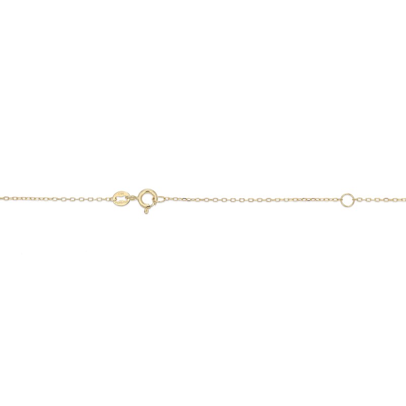 Main Image 4 of Mother-of-Pearl Block Initial “A” Necklace in Sterling Silver with 18K Gold-Plate