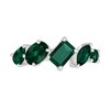 Thumbnail Image 2 of Multi-Shaped Lab-Created Emerald Five Stone Ring in Sterling Silver