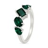 Thumbnail Image 3 of Multi-Shaped Lab-Created Emerald Five Stone Ring in Sterling Silver