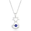 Thumbnail Image 1 of Unstoppable Love™ 4.0mm Blue and White Lab-Created Sapphire Cat Outline Pendant in Sterling Silver