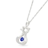 Thumbnail Image 2 of Unstoppable Love™ 4.0mm Blue and White Lab-Created Sapphire Cat Outline Pendant in Sterling Silver