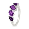 Thumbnail Image 3 of Multi-Shaped Amethyst Five Stone Ring in Sterling Silver