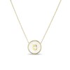 Thumbnail Image 1 of Mother-of-Pearl Block Initial “G” Necklace in Sterling Silver with 18K Gold-Plate
