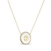 Thumbnail Image 2 of Mother-of-Pearl Block Initial “G” Necklace in Sterling Silver with 18K Gold-Plate