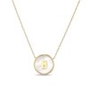 Thumbnail Image 1 of Mother-of-Pearl Block Initial “B” Necklace in Sterling Silver with 18K Gold-Plate