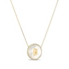 Thumbnail Image 2 of Mother-of-Pearl Block Initial “B” Necklace in Sterling Silver with 18K Gold-Plate