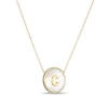 Thumbnail Image 2 of Mother-of-Pearl Block Initial “C” Necklace in Sterling Silver with 18K Gold-Plate