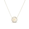 Thumbnail Image 1 of Mother-of-Pearl Block Initial “H” Necklace in Sterling Silver with 18K Gold-Plate