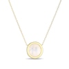 Thumbnail Image 3 of Mother-of-Pearl Block Initial “H” Necklace in Sterling Silver with 18K Gold-Plate