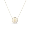 Thumbnail Image 1 of Mother-of-Pearl Block Initial “D” Necklace in Sterling Silver with 18K Gold-Plate