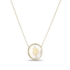 Thumbnail Image 2 of Mother-of-Pearl Block Initial “D” Necklace in Sterling Silver with 18K Gold-Plate