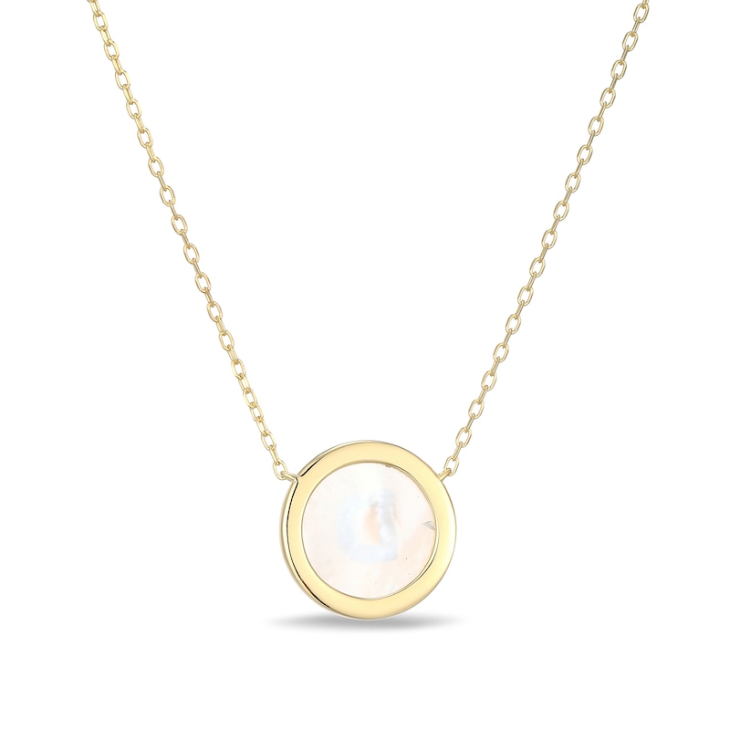 Main Image 3 of Mother-of-Pearl Block Initial “D” Necklace in Sterling Silver with 18K Gold-Plate