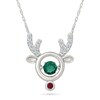 Unstoppable Love™ Lab-Created Gemstone Reindeer Necklace in Sterling Silver
