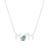 Thumbnail Image 1 of Lab-Created Emerald “MOM” Golf Necklace in Sterling Silver - 17”