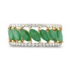 Thumbnail Image 2 of Marquise-Cut Emerald and 0.23 CT. T.W. Diamond Edge Band in 10K Gold