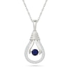Thumbnail Image 1 of Unstoppable Love™ Blue and White Lab-Created Sapphire Light Bulb Pendant in Sterling Silver