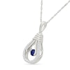 Thumbnail Image 2 of Unstoppable Love™ Blue and White Lab-Created Sapphire Light Bulb Pendant in Sterling Silver
