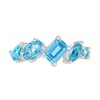 Thumbnail Image 2 of Multi-Shaped Swiss Blue Topaz Five Stone Ring in Sterling Silver