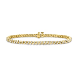 1.95 CT. T.W. Certified Lab-Grown Diamond "S" Link Tennis Bracelet in 10K Gold (F/VS2) - 7.25"