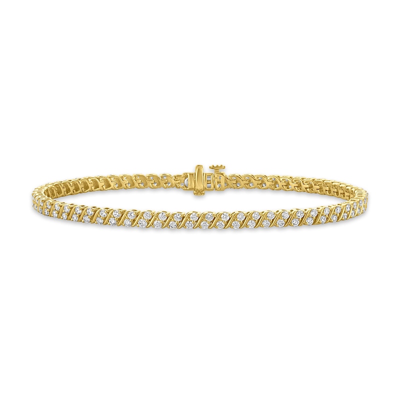 1.95 CT. T.W. Certified Lab-Grown Diamond "S" Link Tennis Bracelet in 10K Gold (F/VS2