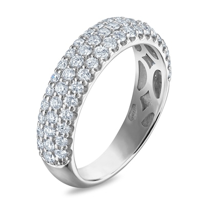 0.95 CT. T.W. Certified Lab-Created Diamond Triple Row Anniversary Band in 10K White Gold (F/VS2)