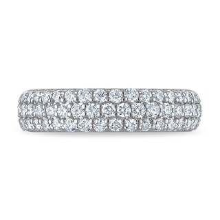 0.95 CT. T.W. Certified Lab-Created Diamond Triple Row Anniversary Band in 10K White Gold (F/VS2)