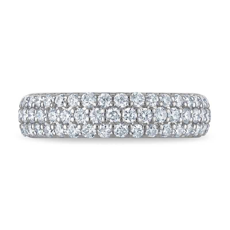0.95 CT. T.W. Certified Lab-Created Diamond Triple Row Anniversary Band in 10K White Gold (F/VS2)