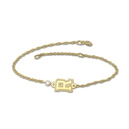 0.05 CT. Certified Lab-Grown Diamond Solitaire Sideways Initial Bracelet (F/VS2) - 1 Letter