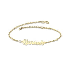 0.05 CT. Certified Lab-Grown Diamond Solitaire Script Name Bracelet (F/VS2) - 1 Line