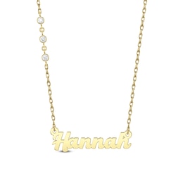 0.15 CT. T.W. Certified Lab-Grown Diamond Offset Station Name Necklace (F/VS2) - 1 Line