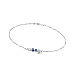 Birthstone and 0.34 CT. T.W. Certified Lab-Grown Diamond Bezel-Set Bracelet (1-3 Stones)