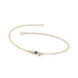 Birthstone and 0.34 CT. T.W. Certified Lab-Grown Diamond Bezel-Set Anklet (1-3 Stones)