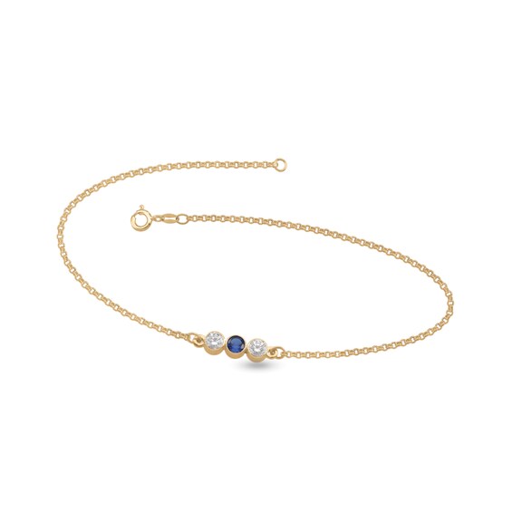 Birthstone and 034 CT Tw Certified LabGrown Diamond BezelSet