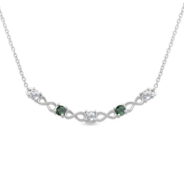 Birthstone and 0.30 CT. T.W. Certified Lab-Grown Diamond Infinity Necklace (2 Stones)